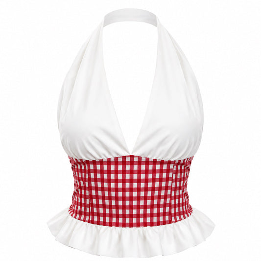 Gingham Halter Top