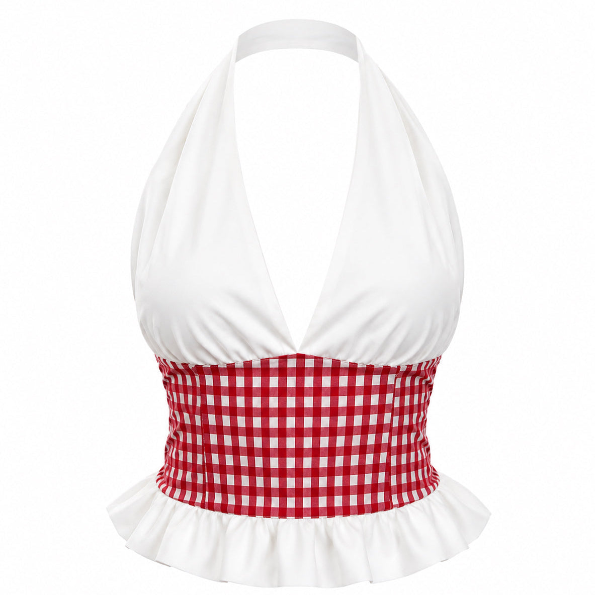 Gingham Halter Top