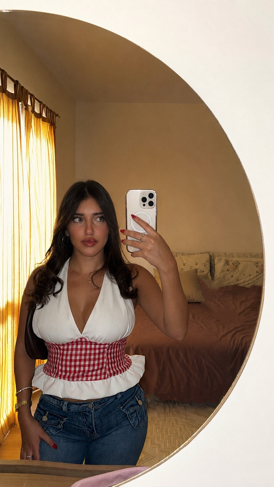 Gingham Halter Top